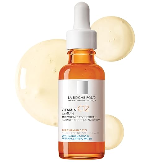 La Roche-Posay Pure 12% Vitamin C Serum For Face With Hyaluronic Acid & Salicylic Acid, Hydrating Face Serum, Boost Radiance & Reduce Wrinkles, 2 Formulas for Normal or Oily Skin Control 30ml