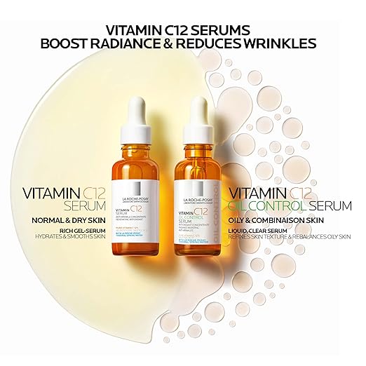 La Roche-Posay Pure 12% Vitamin C Serum For Face With Hyaluronic Acid & Salicylic Acid, Hydrating Face Serum, Boost Radiance & Reduce Wrinkles, 2 Formulas for Normal or Oily Skin Control 30ml