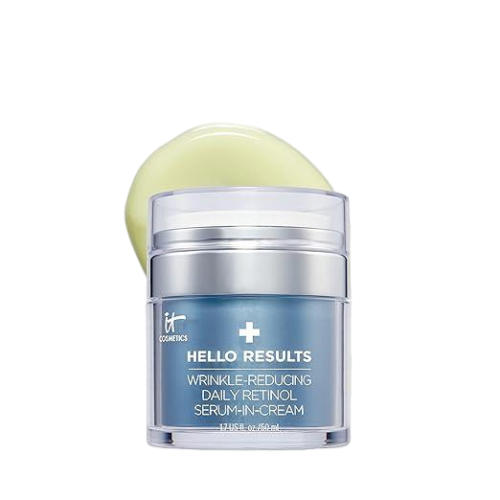 IT Cosmetics Hello Results Wrinkle-Reducing Daily Retinol Serum-in-Cream - Firming & Anti-Aging Retinol Face Cream with Niacinamide, Vitamin B5 & Vitamin E 50ml/ 1.7 fl oz