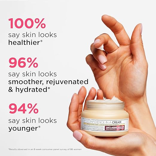 IT Cosmetics Confidence in a Cream - Hydrating & Anti Aging Face Moisturizer, Visibly Reduces Fine Lines, Wrinkles & Signs of Aging, Repairs Skin Barrier, With Squalane & Ceramides, For All Skin Types 4 US fl oz/ 120ml