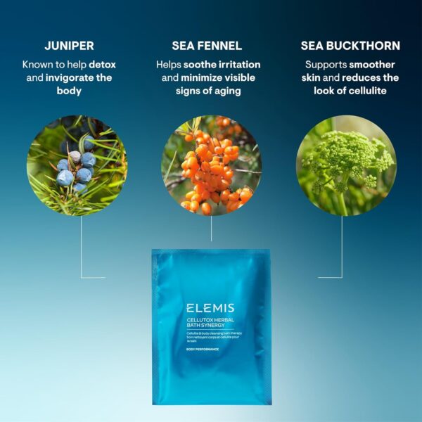 ELEMIS Cellutox Herbal Bath Synergy, 10-Pack Detoxifying Herbal Bath Sachets for Smoother Skin 300g/ 10.5 fl oz