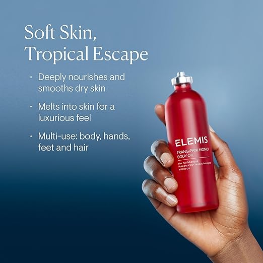 ELEMIS Frangipani Monoi Body Oil, Luxurious Nourishing Oil for Soft, Hydrated Skin & Hair 3.3 fl oz/ 100ml