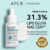APLB Glutathione Niacinamide Ampoule Serum | LIPO GLUTA NIAC CEN™ 31.3% 1.35 FL.OZ 40ML/Korean Skincare, Long lasting moisturizing, Improve skin elasticity, Revitalize for gentle and improve skin texture