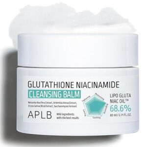 APLB Glutathione Niacinamide Cleansing Balm | LIPO GLUTA NIAC OIL™ 68.6% 2.71 FL.OZ/Korean Skincare, Makeup remover for sensitive skin, Moisturize, Pore care 80ML