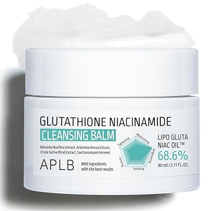 APLB Glutathione Niacinamide Cleansing Balm | LIPO GLUTA NIAC OIL™ 68.6% 2.71 FL.OZ/Korean Skincare, Makeup remover for sensitive skin, Moisturize, Pore care 80ML