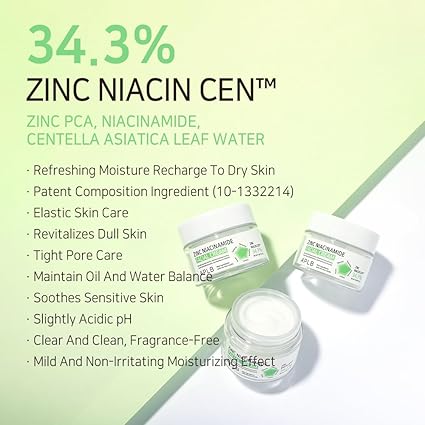 APLB Zinc Niacinamide Facial Cream | ZINC NIACIN CEN™ 34.3% 1.86 FL.OZ/Korean Skincare, Acne & Pore care, Moisturize, Wrinkle care, Revitalize for gentle and improve skin texture 55ML