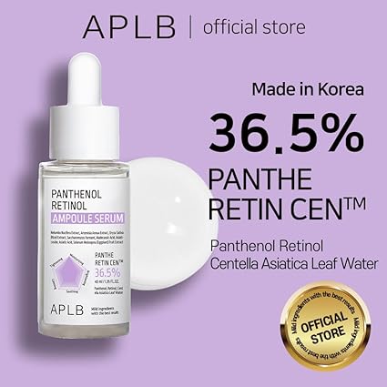APLB Panthenol Retinol Ampoule Serum | PANTHE RETIN CEN™ 36.5% 1.35 FL.OZ/Korean Skincare, Deep hydration, Elasticity care, Sensitive skin, Wrinkle care, Revitalize for gentle and improve skin texture 40ML