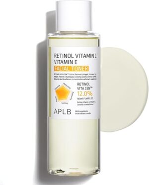 APLB Retinol Vitamin C Vitamin E Facial Toner | Retinol VITA CEN™ 12.0% 5.41 FL.OZ/Korean Skincare, Replenishing Moisture, Revitalize for Gentle and Improve Skin Texture Through Retinol 160ML