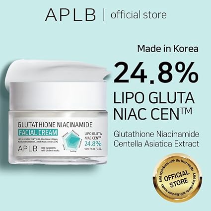 APLB Glutathione Niacinamide Facial Cream | LIPO GLUTA NIAC CEN™ 24.8% 1.86 FL.OZ/Korean Skincare, Deep hydration, Niacinamide, Improve skin elasticity, Improve 55ML