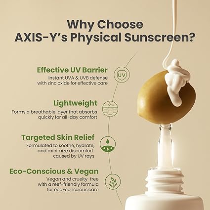 AXIS-Y Complete No-Stress Physical Sunscreen V3 - SPF 50 Mineral Sunscreen with 2% Niacinamide, Zinc Oxide Sunblock for Broad Spectrum Sun Care - Vegan Korean Skin Care -1.69 fl. oz. 50ML