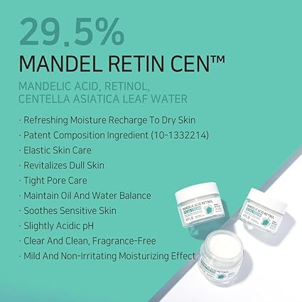APLB Mandelic Acid Retinol Facial Cream | MANDEL RETIN CEN™ 29.5% 1.86 FL.OZ/Korean Skincare, Acne care, Exfoliant, Wrinkle care, Moisturize, Revitalize for gentle and improve skin texture 55ML