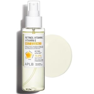 APLB Retinol Vitamin C Vitamin E Mist Essence | RETINOL VITA CEN™ 19.4% 3.55 FL.OZ/Korean Skincare, Replenishing moisture, Revitalize for gentle and improve skin texture through Retinol 105