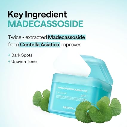 2BBB MEDIHEAL Madecassoside Toner Pads - with Centella Asiatica to Treat Blemishes and Improve Uneven Skin Tone - Vegan Gauze Fabric 100PADS