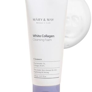 Mary&Amp;May White Collagen Cleansing Foam - Deep Cleansing, Hydrating Formula For Firm And Radiant Skin With Niacinamide - Korean Skincare, Ewg Green Grade, Hypoallergenic, 5.07 Fl.oz. 150Ml
