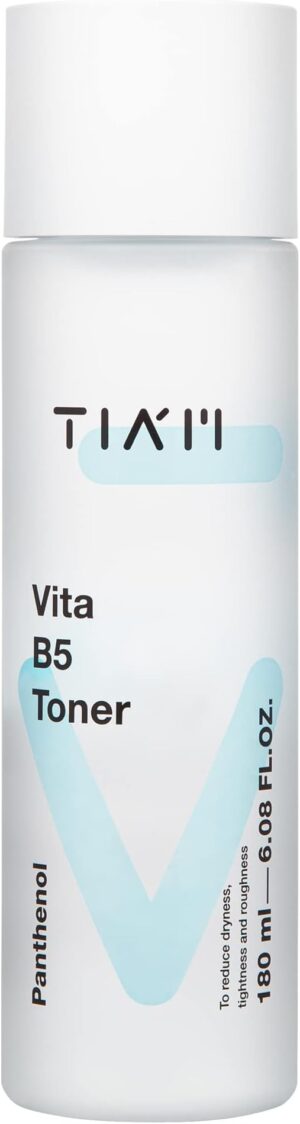 TIA'M Vita B5 Toner, Deep Hydrating, Low pH Toner for Dry Sensitive Skin 6.1 fl oz, Panthenol, Alcohol Free, Fragrance Free, Korean Skin Care 180ML
