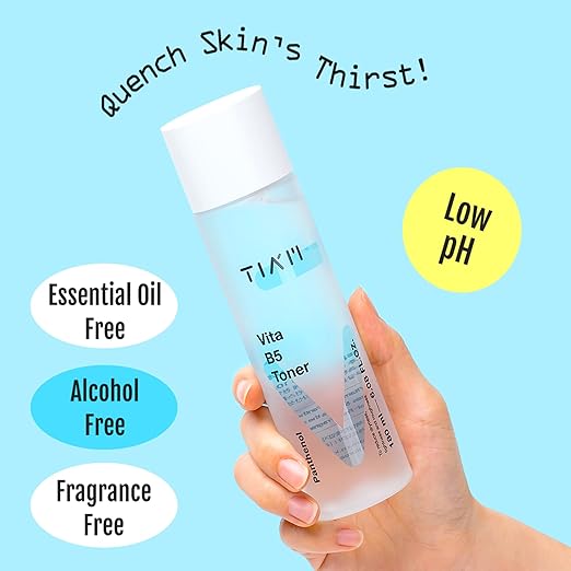 2aa TIA'M Vita B5 Toner, Deep Hydrating, Low pH Toner for Dry Sensitive Skin 6.1 fl oz, Panthenol, Alcohol Free, Fragrance Free, Korean Skin Care 180ML