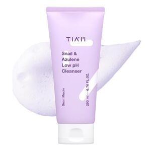 TIA'M Snail&Azulene Low pH Cleanser, 6.76 fl oz, Daily Gentle Face Cleanser with Snail Mucin, Suitable for Sensitive Skin, pH Balancing, Korean Skin Care, Korean Face Wash 200ML