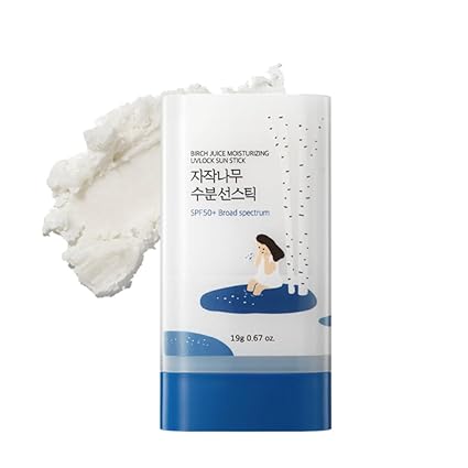 2g ROUND LAB Birch Juice Moisturizing UVLock Sun Stick 19g, 0.67oz. | Korean sunscreen, No White Cast, Strong UV Protection, portable sunscreen, Non-Toxic sunstick, Perfect for Outdoor activitie