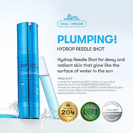 2jj VT COSMETICS Hydrop Reedle Shot 100hL, Hyaluronic Acid Microneedling Serum, Intensive Hydrating & Moisturizing Exosome, Soft & Glass Skin, Korean Skin Booster1.69 Fl Oz.(50ml)