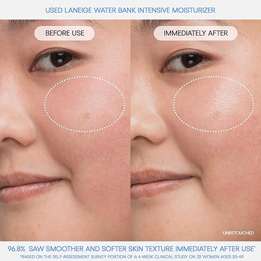 LANEIGE Water Bank Blue Hyaluronic Intensive Moisturizer with Peptides + Squalane: Eczema-Prone Skin, Barrier-Boosting, Nourish, Dryness 50ML