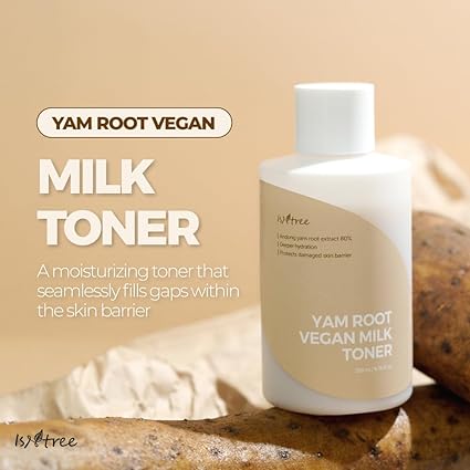 2pp ISNTREE Yam Root Vegan Milk face Toner 200ml, 6.76 fl.oz | Deep Moisture with Plant-Based Milk Complex | Gentle Hydration for Dry & Sensitive Skin | Vegan Korean Skincare