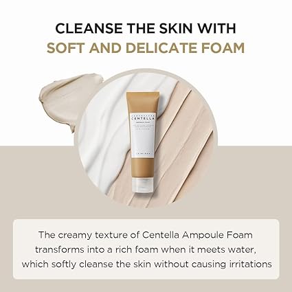 SKIN1004 Madagascar Centella Ampoule Foam 4.22 fl.oz, 125ml, Low pH Foam Cleanser, Natural Soda Powder Coconut Surfactant and EWG Green Grade