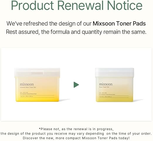 mixsoon Bean Toner Pad,Moisturizing, Elasticity,Exfoliation, Bean Extracts, Cotton Pad (280ml/9.46fl.oz/70 Sheets)