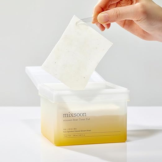 mixsoon Bean Toner Pad,Moisturizing, Elasticity,Exfoliation, Bean Extracts, Cotton Pad (280ml/9.46fl.oz/70 Sheets)