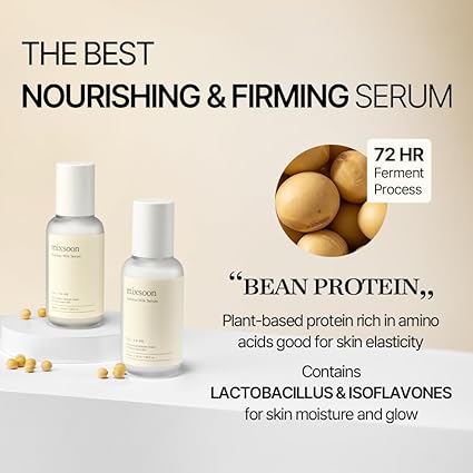 3OOO mixsoon Soybean Milk Serum - Bean Essence No.2 Nourishing Serum, Korean Skincare for Glass Skin - (1.69 fl.oz / 50ml)