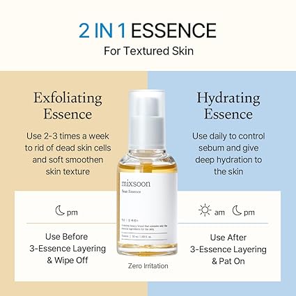 3PPP mixsoon Bean Essence Exfoliating Hydrating Korean Skin Care Glass skin Hyaluronic Acid Serum 1.69 Fl Oz (Pack of 1) 50ML