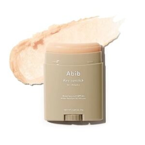 Abib Airy Sunstick Protection Bar Broad Spectrum SPF50+ 0.81 oz / 23 g (Semi- matte) | Korean Suncreen Stick Suncare Sunblock, No Whitecast, Protector Solar Barra, Water