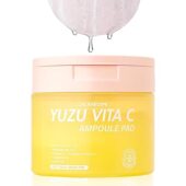 Yuzu Vita C Ampoule Pads – Korean Jelly Glow With Aha, Pha, Niacinamide &Amp; Vegan Collagen – Exfoliating &Amp; Brightening Toner For Radiant Skin (80 Pads) 150Ml/5.07 Fl Oz
