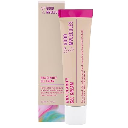 Good Molecules BHA Clarifying Gel Cream - Face Cream with Salicylic Acid to Target Acne - Natural Extracts Formula to Plump and Nourish, Skin Care for Face 30ML/ 1 FL OZ