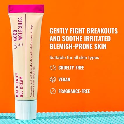 Good Molecules BHA Clarifying Gel Cream - Face Cream with Salicylic Acid to Target Acne - Natural Extracts Formula to Plump and Nourish, Skin Care for Face 30ML/ 1 FL OZ