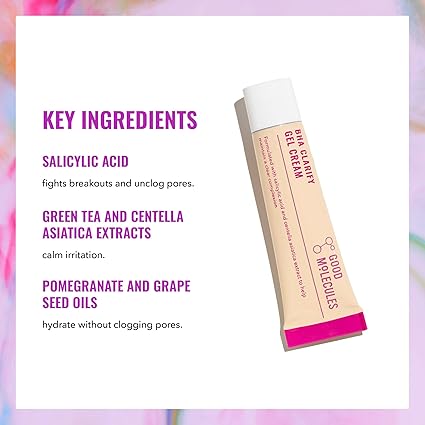 Good Molecules BHA Clarifying Gel Cream - Face Cream with Salicylic Acid to Target Acne - Natural Extracts Formula to Plump and Nourish, Skin Care for Face 30ML/ 1 FL OZ