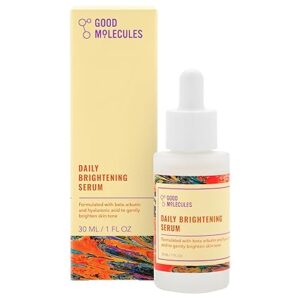 Good Molecules Daily Brightening Serum - Hyaluronic Acid Serum with Beta Arbutin to Target Dark Spots - Brightening and Anti-Aging Skin Care for Face 30ML