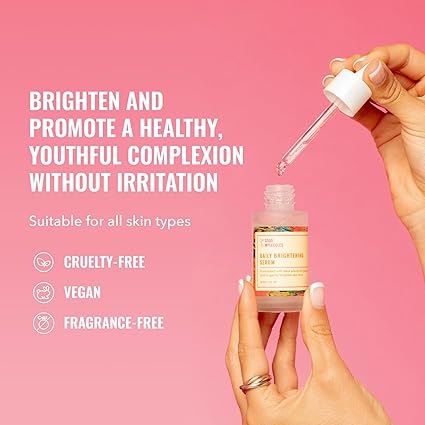 Good Molecules Daily Brightening Serum - Hyaluronic Acid Serum with Beta Arbutin to Target Dark Spots - Brightening and Anti-Aging Skin Care for Face 30ML