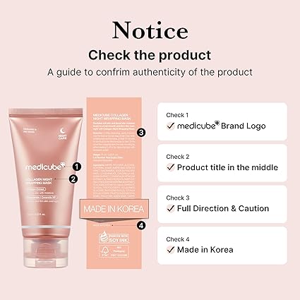 4AAA medicube Collagen Overnight Wrapping Peel Off Facial Mask Pack - Elasticity & Hydration Care, Reduces Sagging & Dullness - Hydrolyzed Collagen For Glowing Skin - Korean Skin Care, 2.53 fl.oz 75ML
