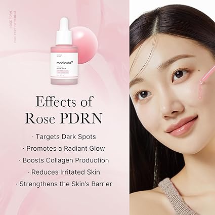 4DDD medicube PDRN Pink Peptide Serum, Pink glow serum, Peptide, Niacinamide, Hydrating & Moisturizing & Firming, Uneven Skin Tone, Korean Skincare | 1.01 fl.oz. (1.01 fl.oz., Rose PDRN (Vegan)) 30ML