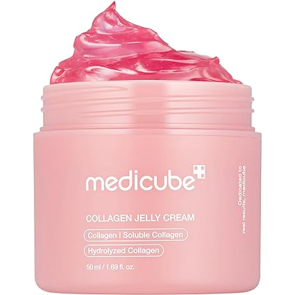 medicube Collagen Jelly Cream- Niacinamide & Freeze-Dried Hydrolyzed Collagen - Boosts skin's barrier hydration and gives 24h Glow & Lifted Look - Korean skincare (1.69 Fl Oz (Pack of 1))50ML