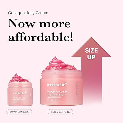 medicube Collagen Jelly Cream- Niacinamide & Freeze-Dried Hydrolyzed Collagen - Boosts skin's barrier hydration and gives 24h Glow & Lifted Look - Korean skincare (1.69 Fl Oz (Pack of 1))50ML