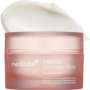 medicube Triple Collagen Cream - Hydrating & Firming Moisturizer with Hyaluronic Acid, Premium Elastin, Shea Butter - Wrinkle Care & Boosts Elasticity - Korean Skincare, 1.69 oz 50ML