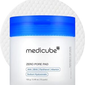 Medicube Zero Pore Pads 2.0, Dual-Textured Facial Toner Pads For Exfoliation And Pore Care With 4.5% Aha Lactic Acid &Amp; 0.45% Bha Salicylic Acid, Ideal For All Skin Types, Korean Skin Care (70 Units) 155G