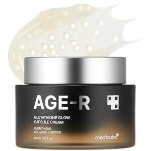 medicube AGE-R Glutathione Glow Capsule Facial Cream - Instant Lifting Moisturizer - Collagen Peptide For Hydrating Glow - Improve Blemishes, Uneven Skin Tone - Korean Skin Care 1.69 fl.oz 50ml
