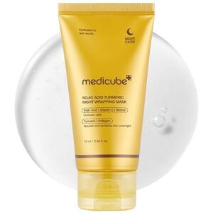 medicube Kojic Acid Turmeric Overnight Wrapping Peel Off Mask – Brightens & Defends Against Skin Stress for a Clear, Glowing Complexion, Korean Skincare, 2.53 fl. oz. 75ml