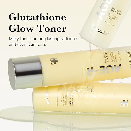 4xx medicube Age-R Glutathione Glow Milky Toner, Low-Irritation Double Layer Toner for Glass Glow Skin with Peptide, Even Skin Tone, Radiance, Hydration, Korean Skincare 140ml (4.73)