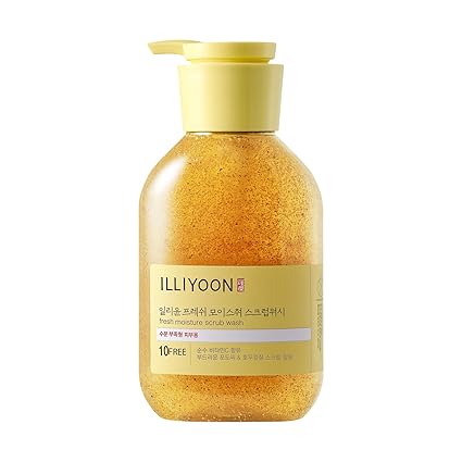 ILLIYOON Fresh Moisture Body Scrub Wash 400ml(13.52 Fl Oz) Vitamin C, walnut shell and soft grape seed powder, Exfoliating Scrub for Silky Smooth Skin