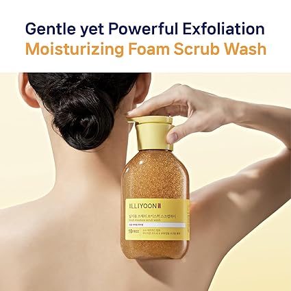 ILLIYOON Fresh Moisture Body Scrub Wash 400ml(13.52 Fl Oz) Vitamin C, walnut shell and soft grape seed powder, Exfoliating Scrub for Silky Smooth Skin