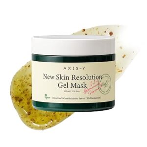 AXIS-Y New Skin Resolution Gel Mask Mugwort with 2% Niacinamide - Spot Treatment for Face, Barrier Repair & Brightening - Vegan Korean Skin Care Face Mask - 100ML  3.38 fl. oz.
