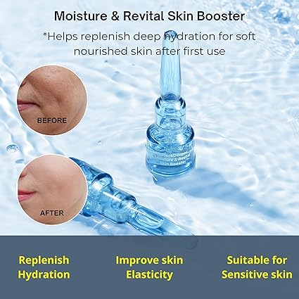 Differ & Deeper Moisture & Revital Skin Booster Starter Pack – Hydrating & Firming Ampoule | Deep Hydration & Skin Elasticity Support | Lightweight & Gentle Formula | Korean Skincare | 2ml*14